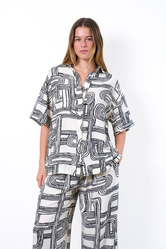 Brennan Shirt - White print