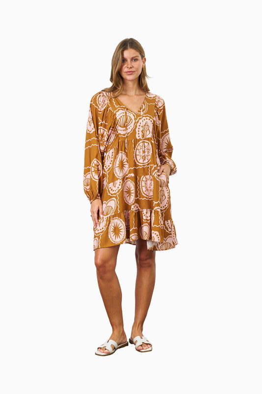 Aaliyah Dress - Brown Pink